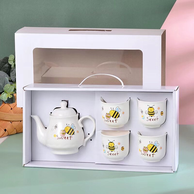 Ceramic Tea Set / Teko Cangkir Keramik Porcelain Karakter Teh Kopi Hampers Souvenir  Bingkisan Kado Gift Box