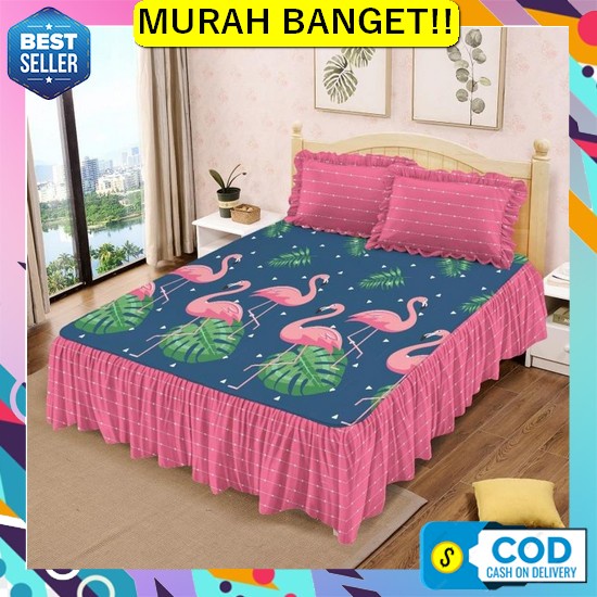 Sprei Dan Selimut Set Kintakun Dluxe - Varian Motif 180X200X20Cm Lady Rose - Sprei Rumbai King 180X2