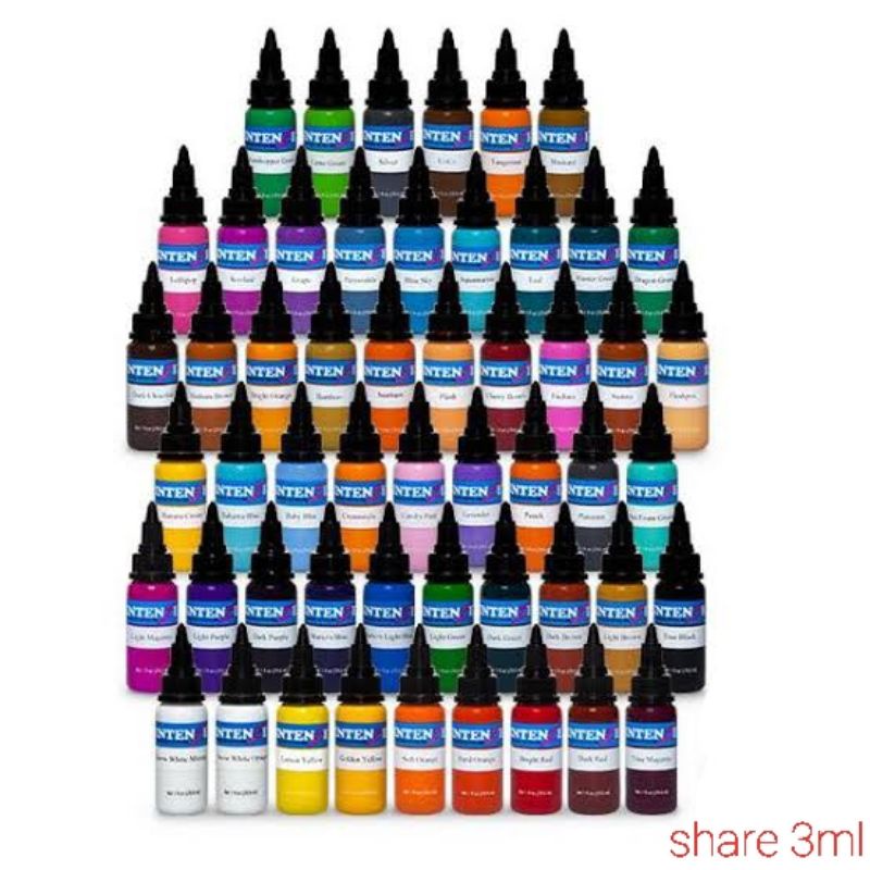 54 WARNA INTENZE USA SHARE TINTA TATTO INTENZE ORIGINAL 3ML 54 COLOR TATO INK TATTOO MADE IN USA