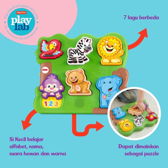Fisher Price Laugh & Learn Puzzle Zoo Animals Mainan Edukasi Anak