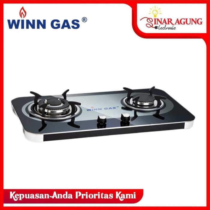 Kompor Gas WIN GAS W-888 Kompor Gas - Hitam [2 Tungku]