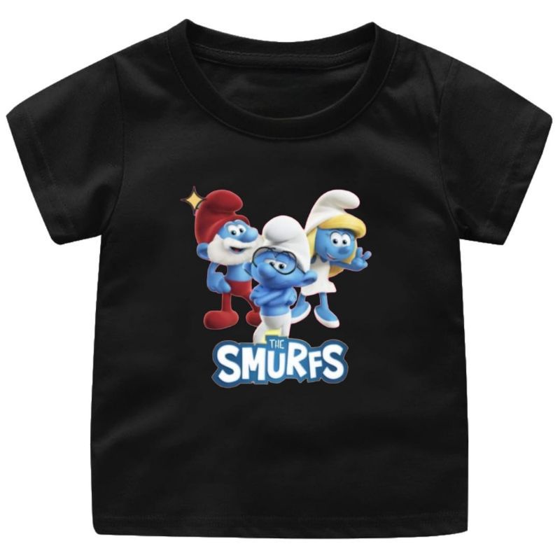 BAJU KAOS ANAK OEREMPUAN DAN LAKI LAKI KEKINIAN 1-12 TAHUN THE SMURF (2)