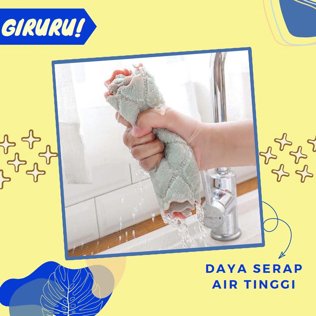 Kain Lap Micro Fiber Anti Minyak / Kain Lap Dapur / Kain Lap Anti Minyak / Kain Dapur Lap Minyak LAP CUCI PIRING GELAS CORAL FLEECE / Kain Lap Microfiber Anti Minyak Lembut Serbaguna Cuci Piring / Kain Lap Piring 2 Sisi 2 Warna / Kain Lap Dapur Minyak