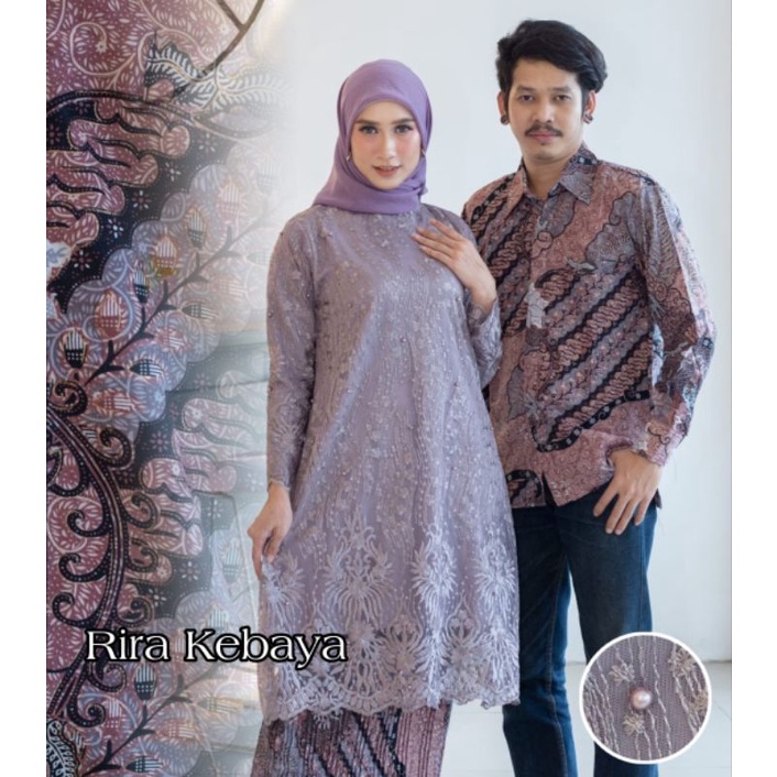 Setelan Kebaya Tunik Batik Couple Modern Terbaru Outfit Pasangan by Rira