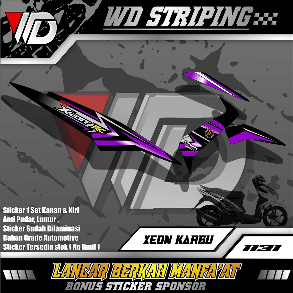 1131 STIKER STRIPING SEPEDA MOTOR YAMAHA XEON KARBU VARIASI