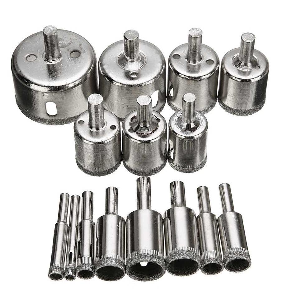 (R-I2I-☛) Mata Bor Diamond Coated Hole Drill Bit 6mm-50mm 15PCS / Mata Bor Keramik Granit Kaca Marme