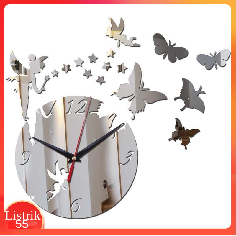 LUMINOVA Jam Dinding Quartz Creative Design Model Fairy - NS004
