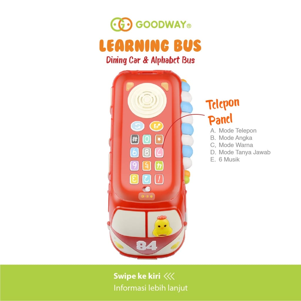 Goodway Learning Bus Toys  Dining &amp; Alphabet - Mainan Mobilan Edukasi Anak