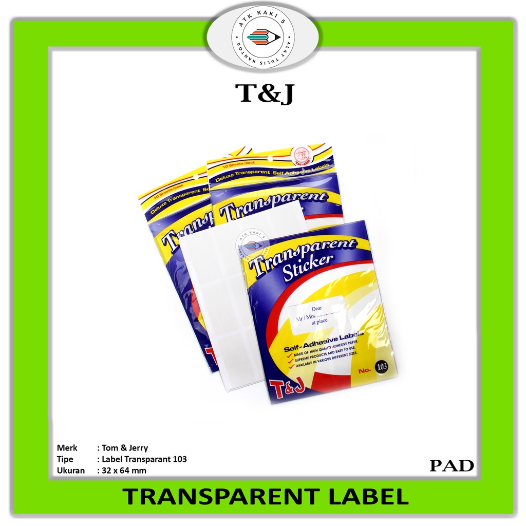 TOM & JERRY - Label Undangan Transparan 103 - Pad