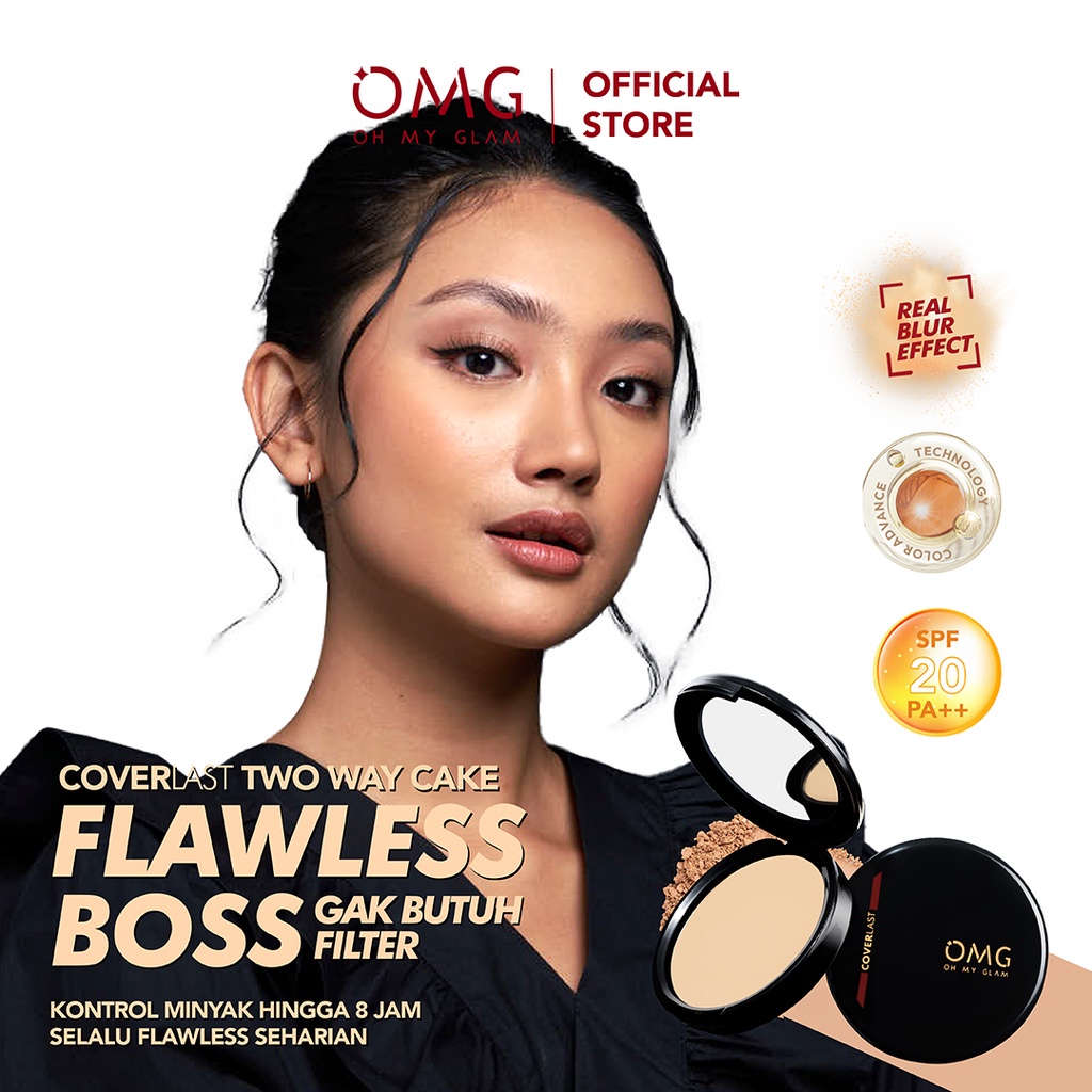 OMG ~ OH MY GLAM Coverlast Two Way Cake 12 g - Bedak Padat Ceverlast Flawless Boss BPOM