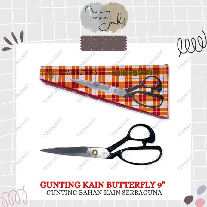 

[BISA COD] Gunting Potong Bahan Kain Butterfly 9" / Gunting Tailor Ukuran 9