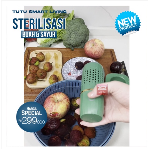 Alat Sterilisasi Buah Sayur Food Grade Tahan Air Portable Mesin Nirkabel Otomatis Pembersih Buah dan Sayur 8 Watt Safety Protection Food Grade