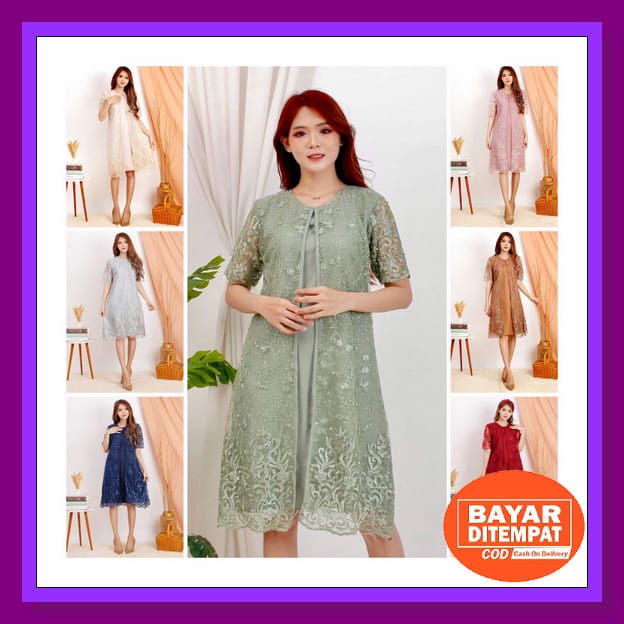Dress Cantik Kekinianelegan Terbaru Cewek Viral Korea Natal Kondangan Remaja Jumbo Hitam Polos Sage 