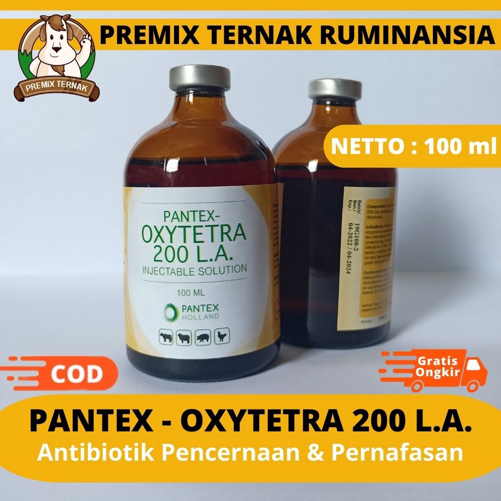 Jual PANTEX OXYTETRA 200 LA - Obat Antibiotik Pencernaan & Pernafasan ...