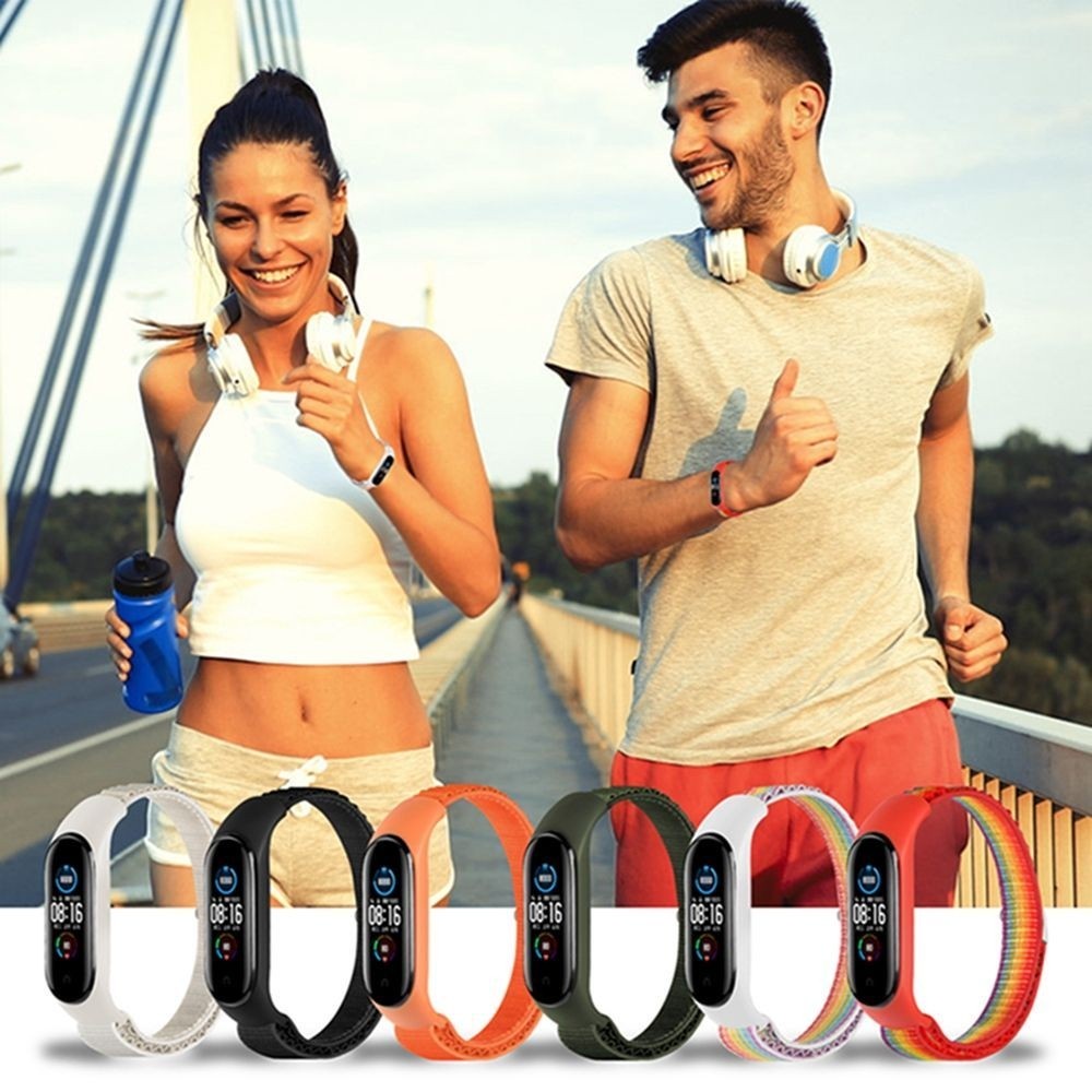 Strap Xiaomi Miband Bahan Nilon Mi Band 3 4 5 6 7  Tali Sporty Replacement Strap