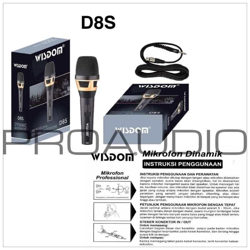 Microphone kabel Wisdom D8S D 8S D8 S Original High Quality