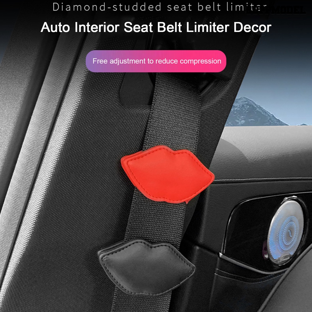 [Dekorasi] Klip Sabuk Pengaman Bentuk Bibir Anti-slip Menyesuaikan Kekencangan ic Penyedot Pengaman Mobil Sabuk Stopper Gesper Untuk Kendaraan