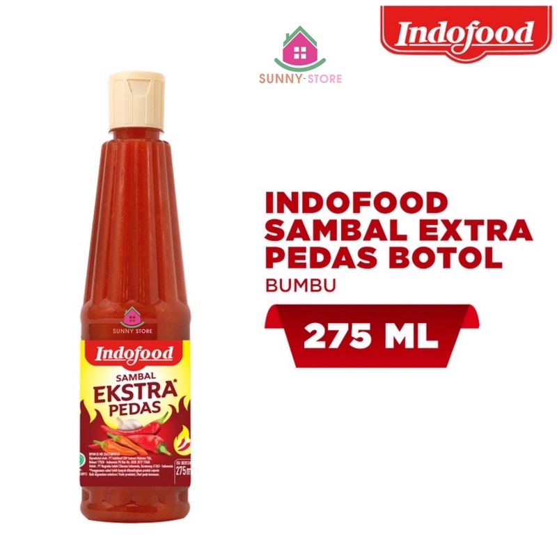 Jual Sambal Saos Indofood Ekstra Pedas Botol 275 Ml Sambal Indofood ...