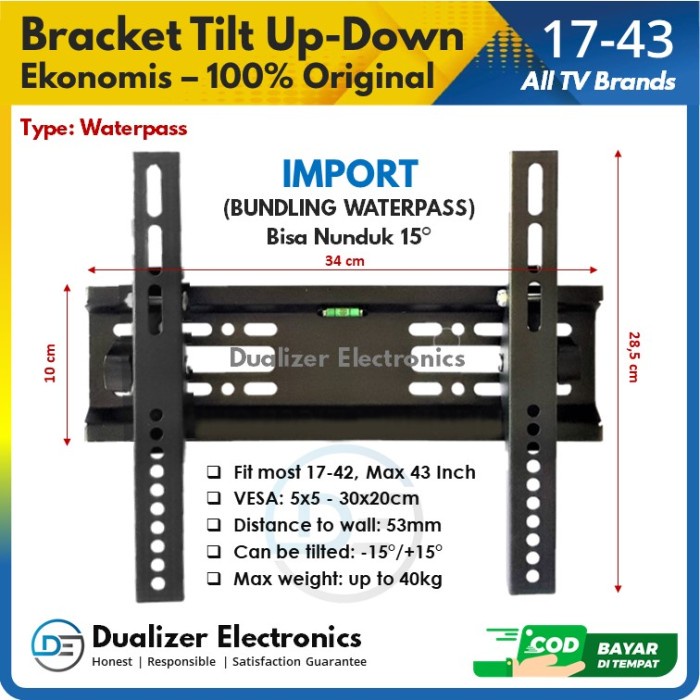 BRACKET BRAKET SMART TV 32 40 42 43 INCH SONY TOSHIBA AQUA POLYTRON