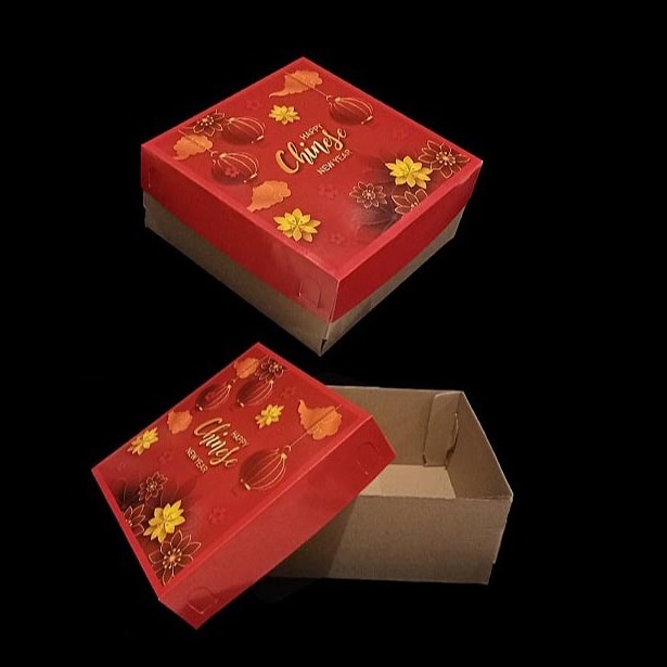 

5 Pcs Kardus Imlek isi 4 Toples HT112 Dessert Box Cake Bolu Chiffon Lapis Legit Packaging Kotak Kue CNY Uk 22x22x10 cm