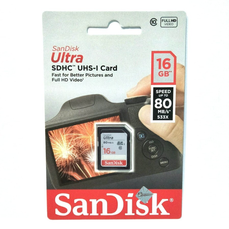 SanDisk SD Card Ultra SDXC 80MBps 16GB UHS-I - SD Card Ultra 16GB