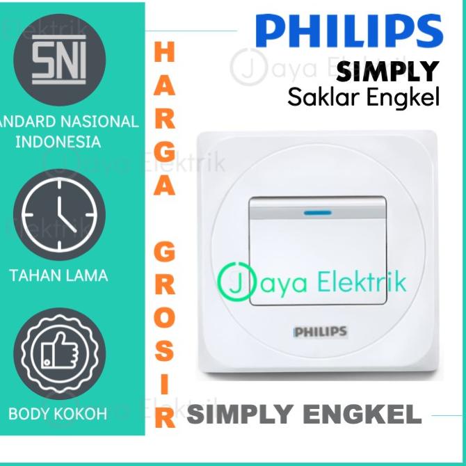 ➲ Saklar Engkel PHILIPS Simply 1 Gang Switch Inbow - Philips Sakelar Tunggal Tanam IB SNI ㄼ
