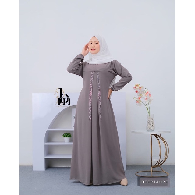 Azkia Dress Gamis Ceruty Wanita Terbaru by Bima Collection