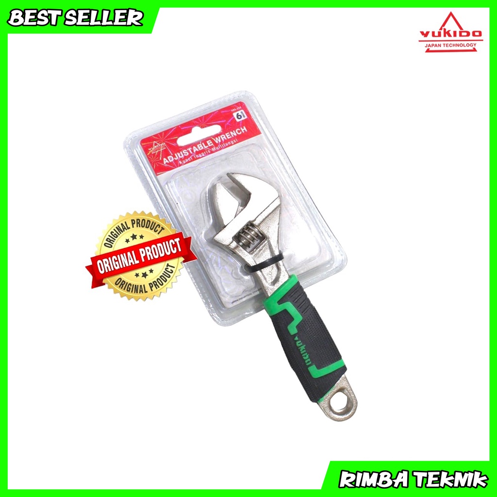 Kunci Inggris 6 in - Adjustable Wrench YUKIDO 6&quot; Inch 150 mm Cr-V