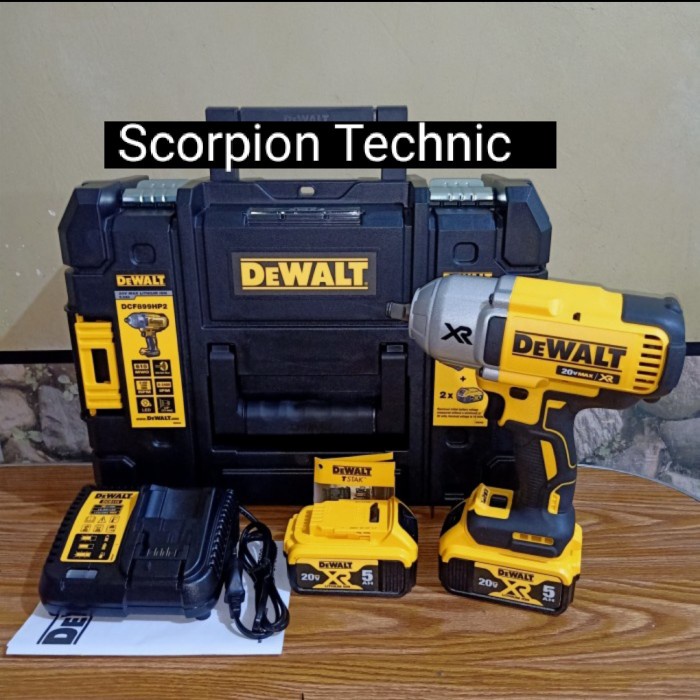 Mesin Bor Baterai Impact Wrench Cordless Dcf899Hp2 Dewalt Dcf899 1/2"