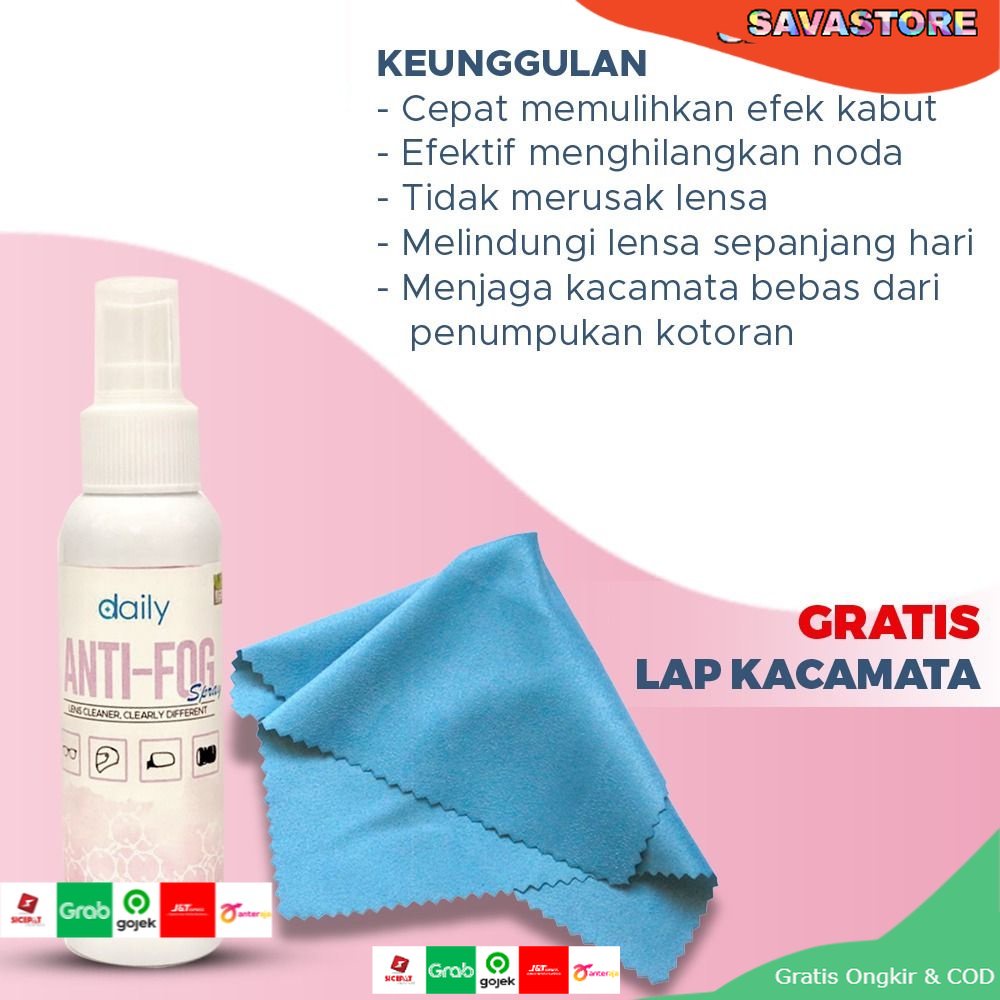 ANTI FOG SPRAY CAIRAN PEMBERSIH LENSA ANTI EMBUN ANTI UAP - DAILY PEMBERSIH LENSA KACAMATA