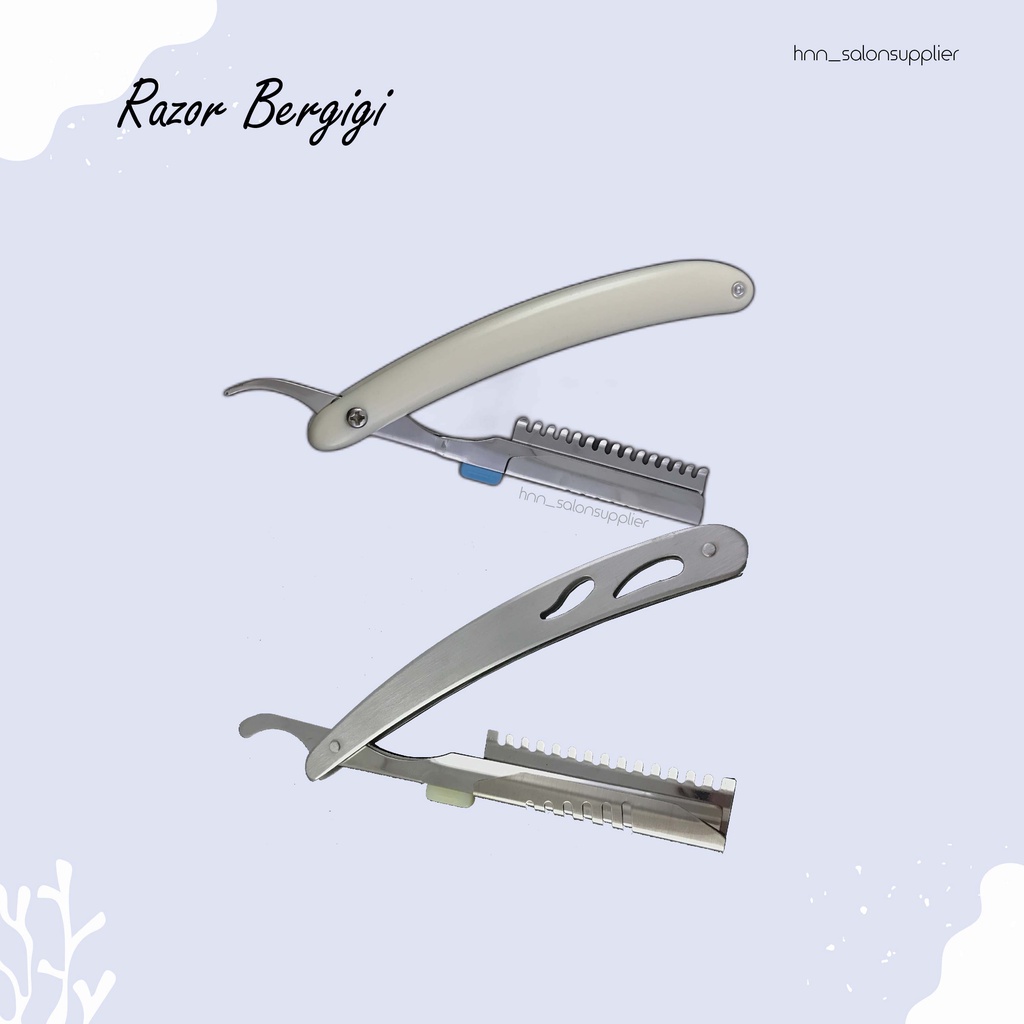 Alat Cukur Lipat Barber Barbershop Alat Cukur Razor Bergigi
