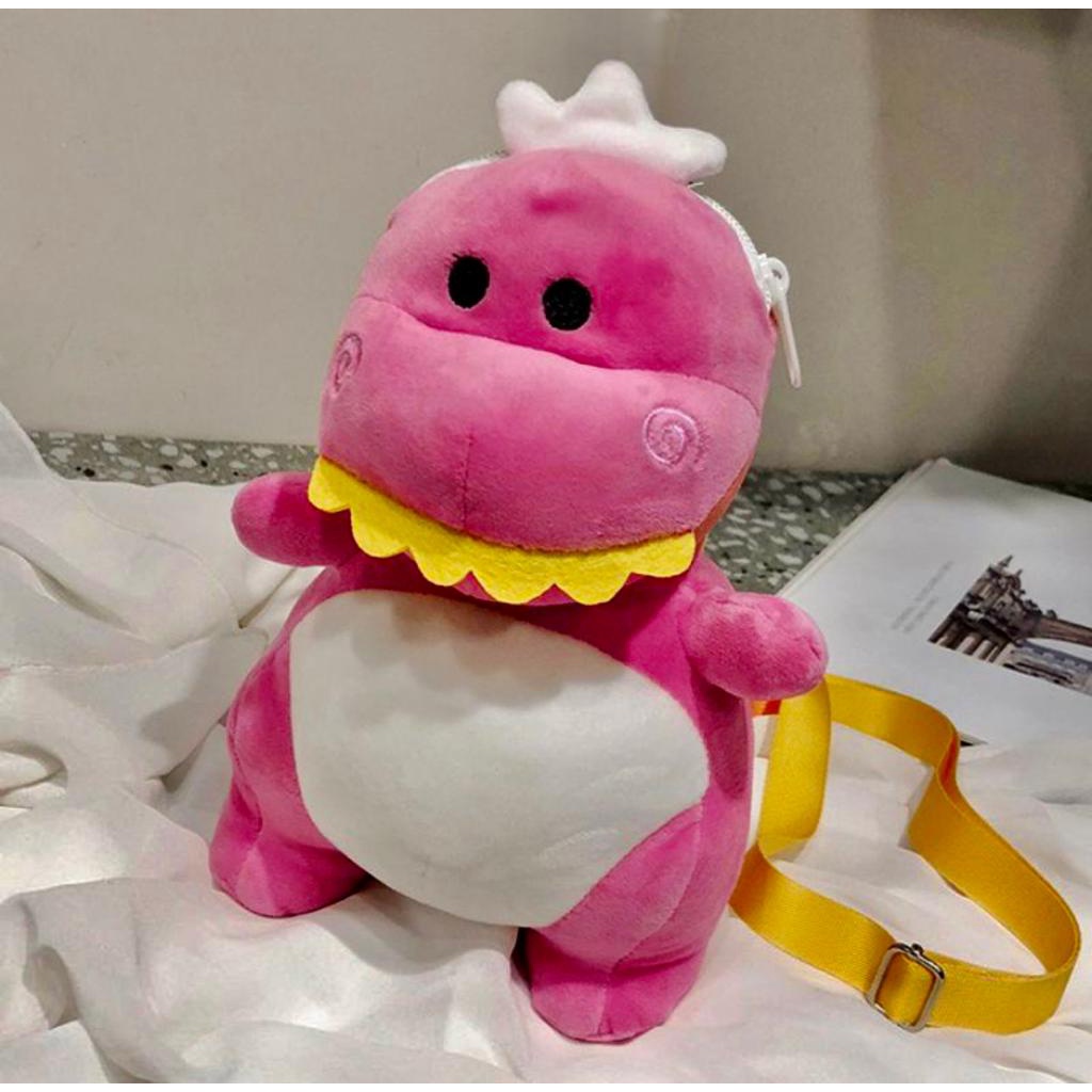 BPT TAS DINOSAURUS Boneka SELEMPANG Kartun BAHAN PLUSH Bag TAS DINO Jepang Korea Hadiah LUCU WANITA CEWE