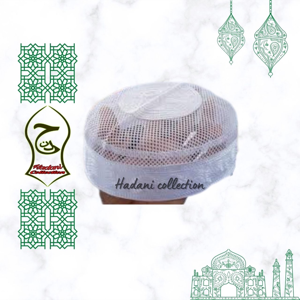 PECI KOPIAH  TERMURAH /HAJIR MARAWIS 5 CM / PECI KOPIAH MADINAH IKAF JARING TERLARIS / PECI IKAF PUTIH / PECI JARING PUTIH / PECI HAJI