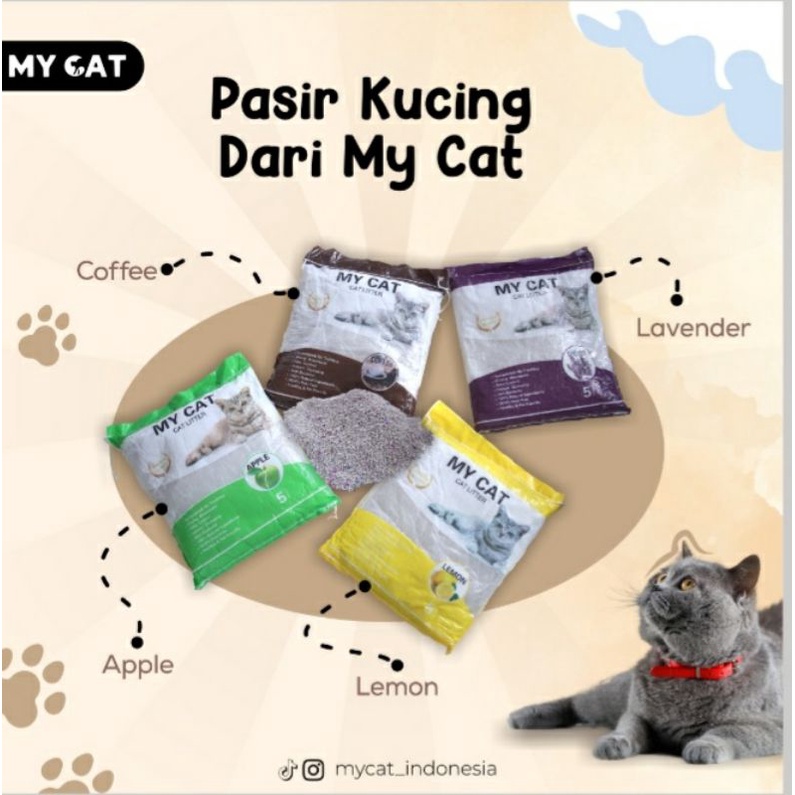 PASIR KUCING GUMPAL WANGI MY CAT KUALITAS PREMIUM 5 liter