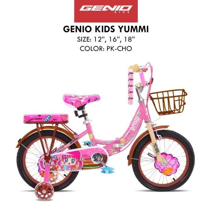Sepeda Anak - Sepeda Mini Lipat Merk Genio Yummi Ukuran 12 / 16 / 18 #Original