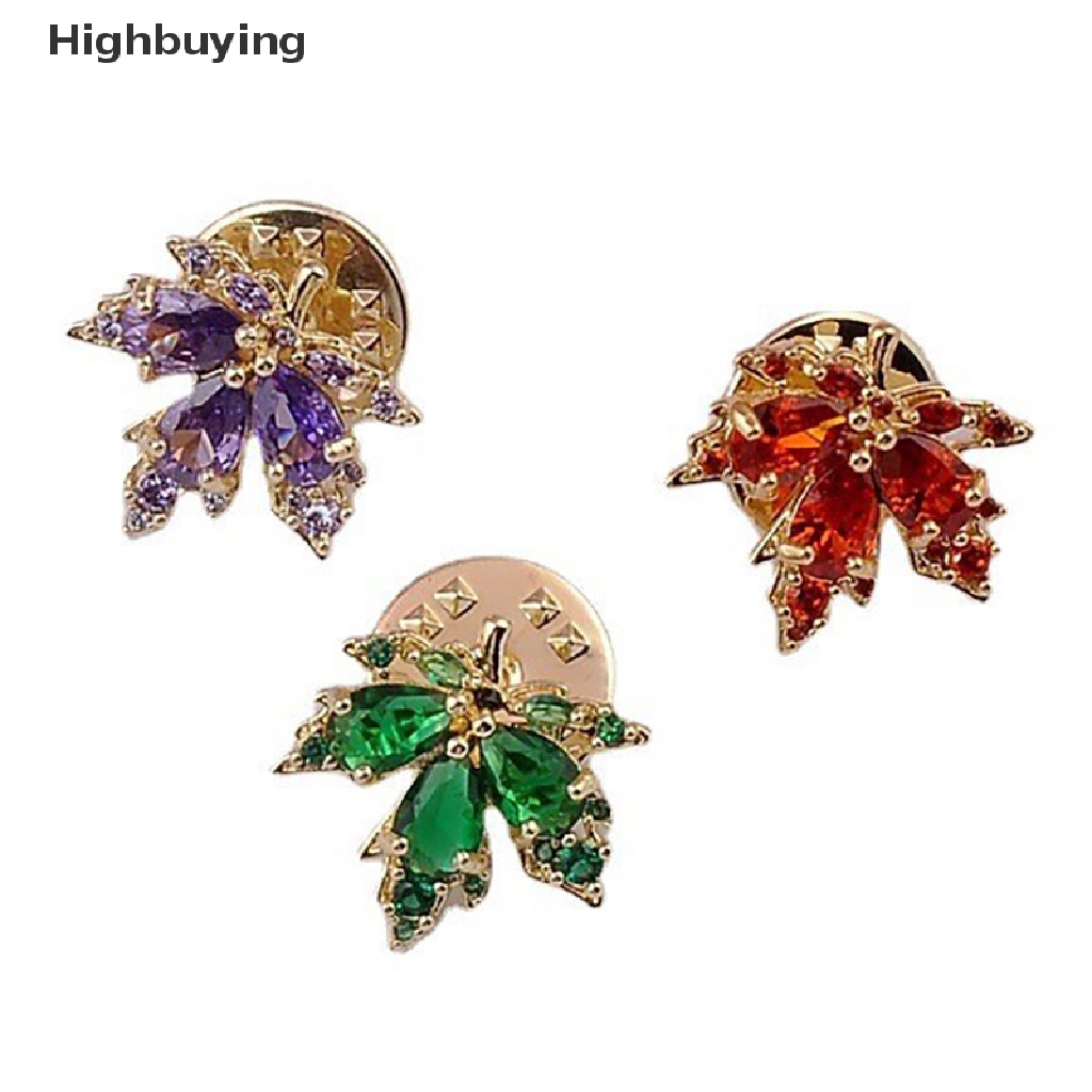 Hbid Mode Baru Zirkon Maple Daun Bros Elegan Kristal Mutiara Korsase Lapel Pin Cardigan Jas Lencana Bros Perhiasan Hadiah Aksesoris Glory