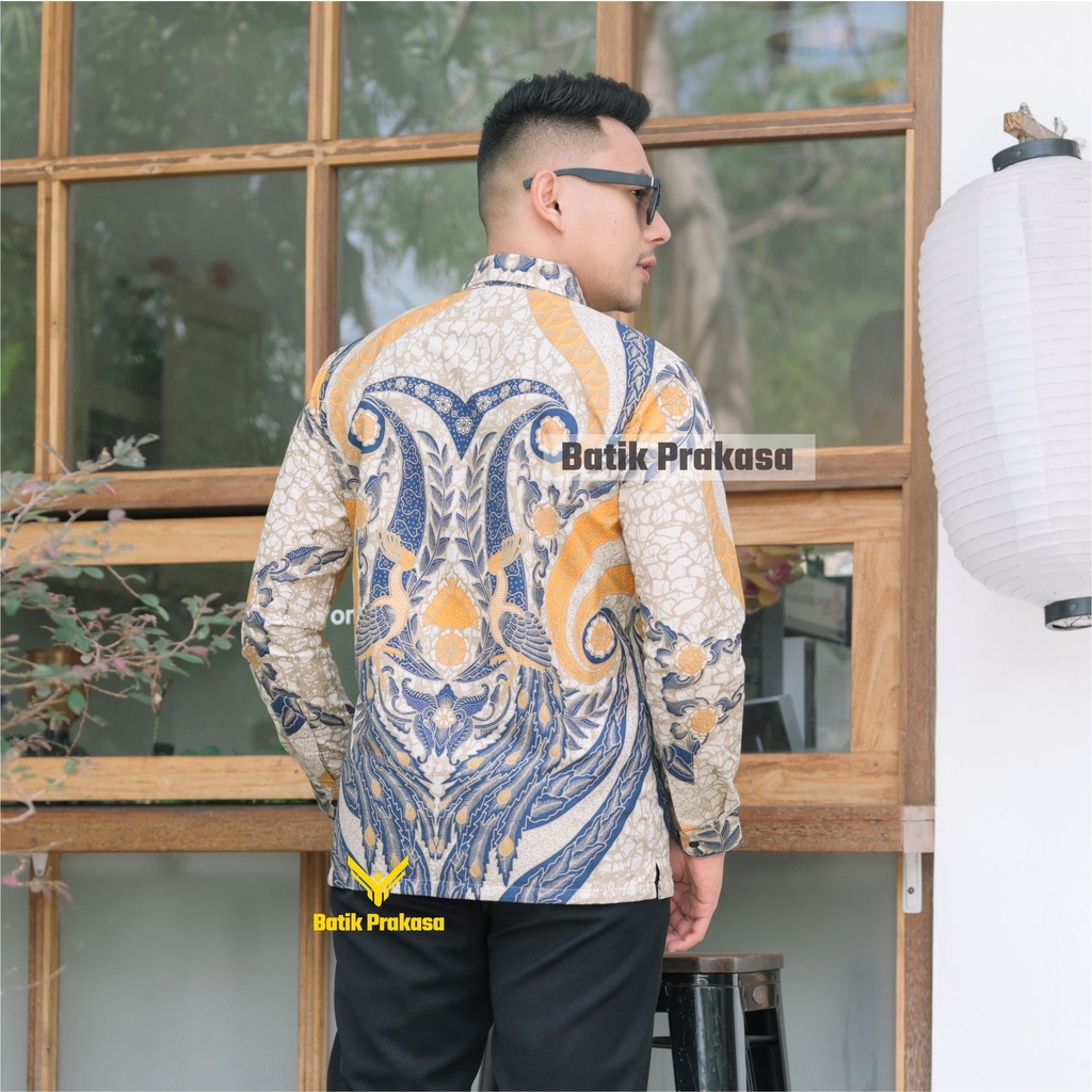 Kemeja Batik Prakasa Motif Eka Rasta Slimfit Lengan Panjang Batik Solo