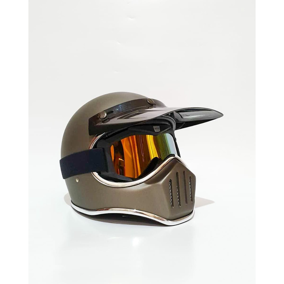 HELM CAKIL CUSTOM WARNA GREY DOFF