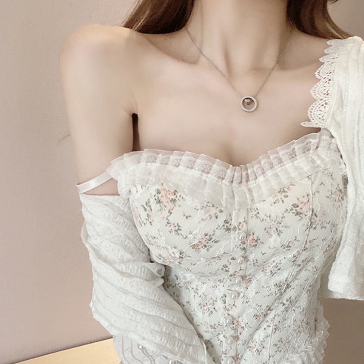 Korean Lace Pearl Floral Tank Top Atasan Wanita All Size/ tanktop cewek/tanktop korean/atasan tanktop cewek