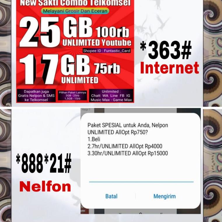 ㅊ Kartu Perdana Telkomsel Internet Combo Sakti ⇞
