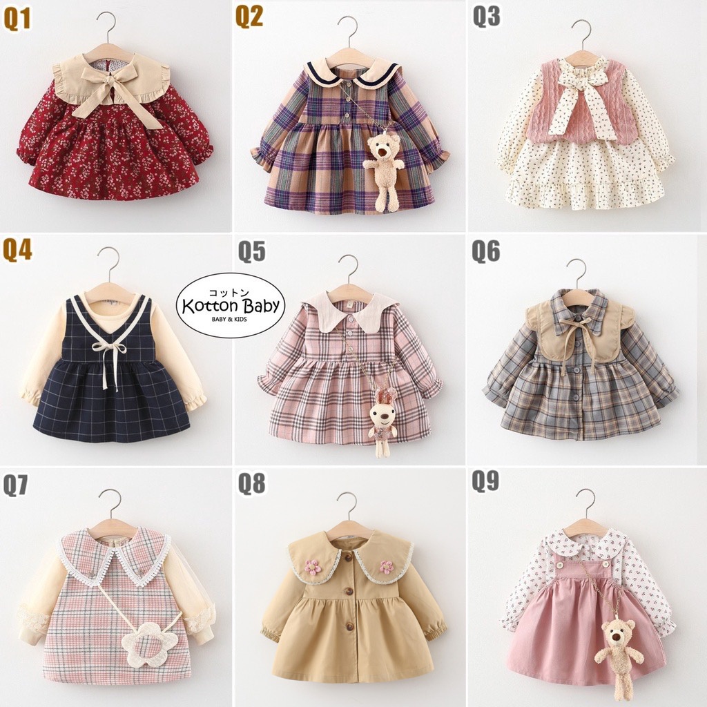 0-36bln DRESS ANAK [KUALITAS IMPOR] GAUN BAYI ELEGAN PESTA ANAK BAYI PEREMPUAN Q Catalog