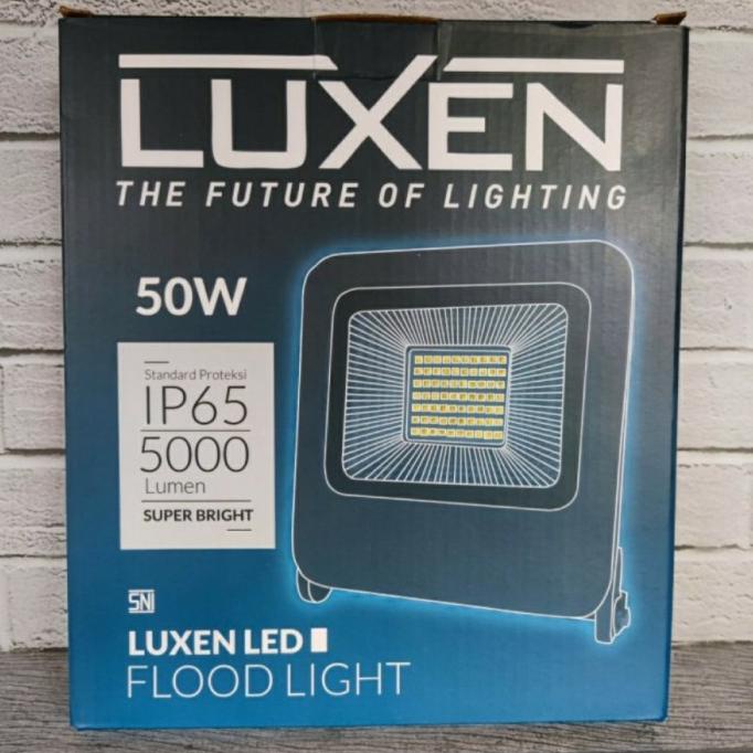 LUXEN LAMPU SOROT LED 50W LED Flood Light 50WATT CAHAYA PUTIH ANTI AIR