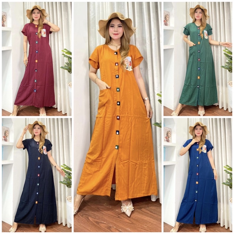 DASTER ANDIN ARAB TIARA KANCING KOTAK || RAYON SUPER GRADE A ORI || MODEL KANCING DEPAN BUSUI &amp; BUMIL LD 110