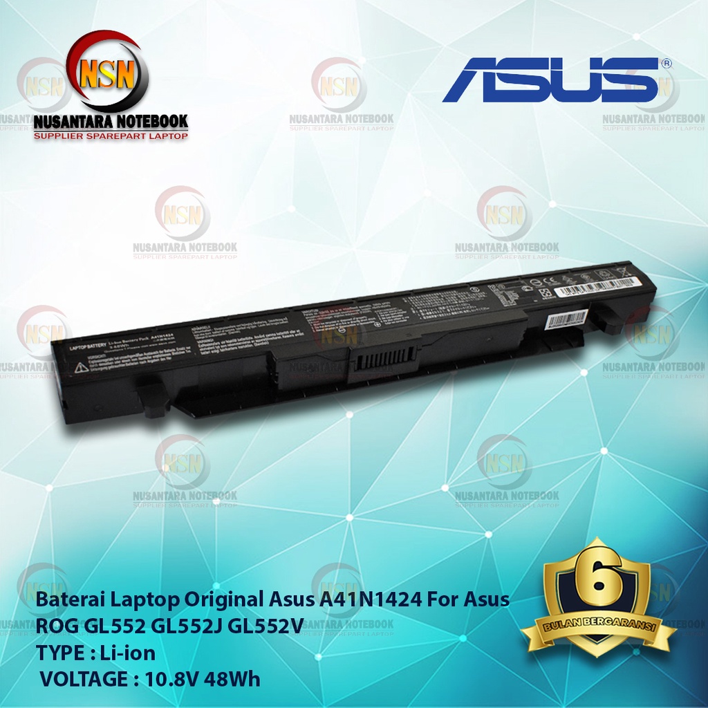 Baterai Original Asus ROG GL552J GL552JX ZX50 ZX50J ZX50JX A41N1424