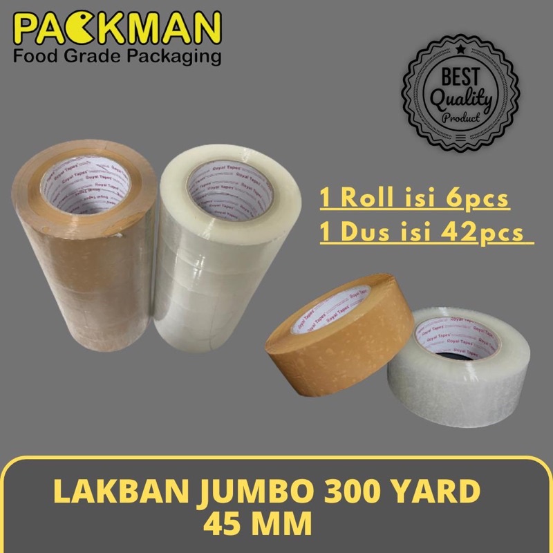 

LAKBAN JUMBO 45MM 300Y TAPE / LAKBAN 2 INCH BENING 300Y & LAKBAN COKLAT / ISOLASI OPP BENING & ISOLASI COKLAT