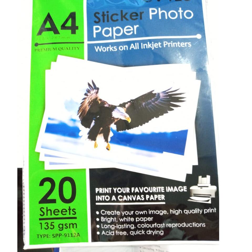 

➟ (1 Pack) STICKER FOTO PAPER V-TECH ( KERTAS STICKER GLOSSY ) 135GSM A4 ㊘