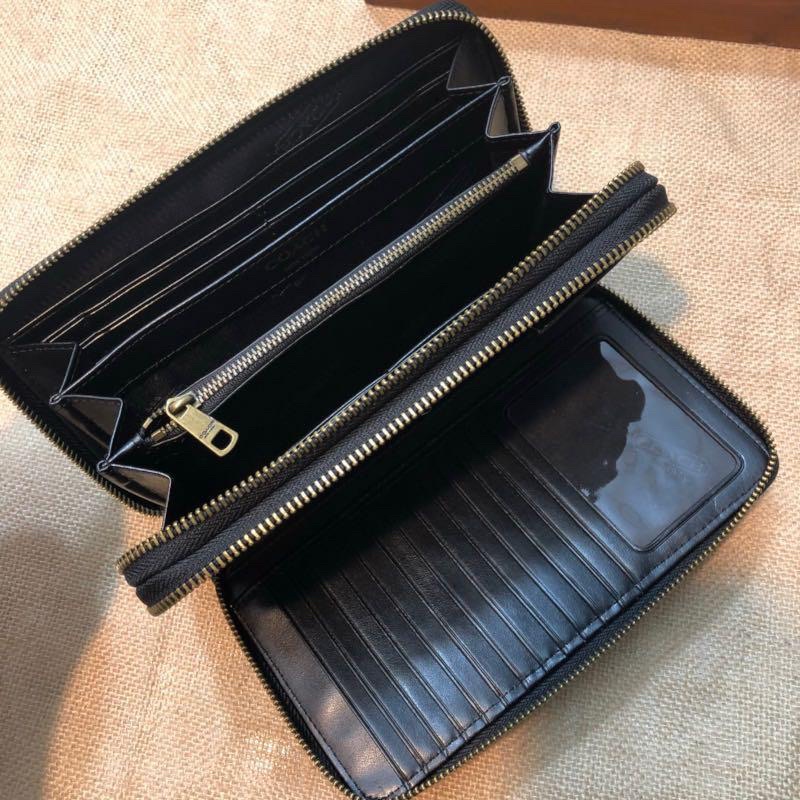 Coach Men Organizer Signature Double Zip Travel Clutch Bag (C93240)