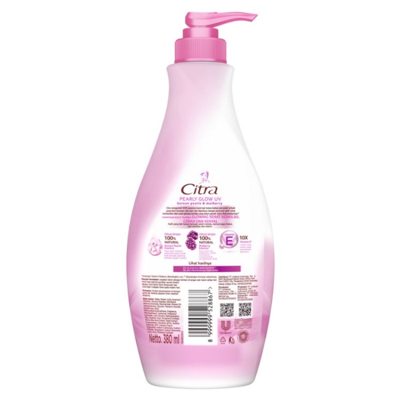 citra lotion pearly glow uv 380ml / citra lotion pink 380ml