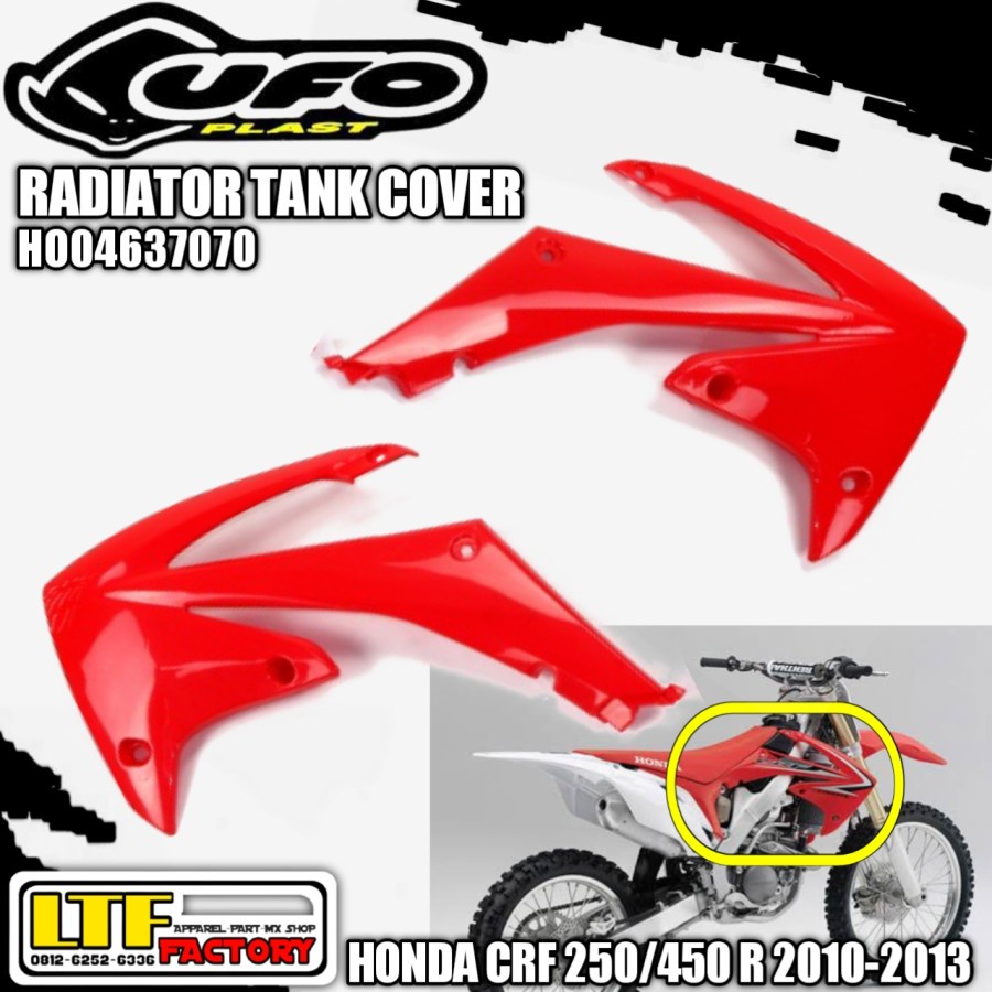 HONDA CRF 250 450 R 2010 2011 2012 2013 - UFO Radiator Tank Cover Body Sayap Samping Tangki Depan Se
