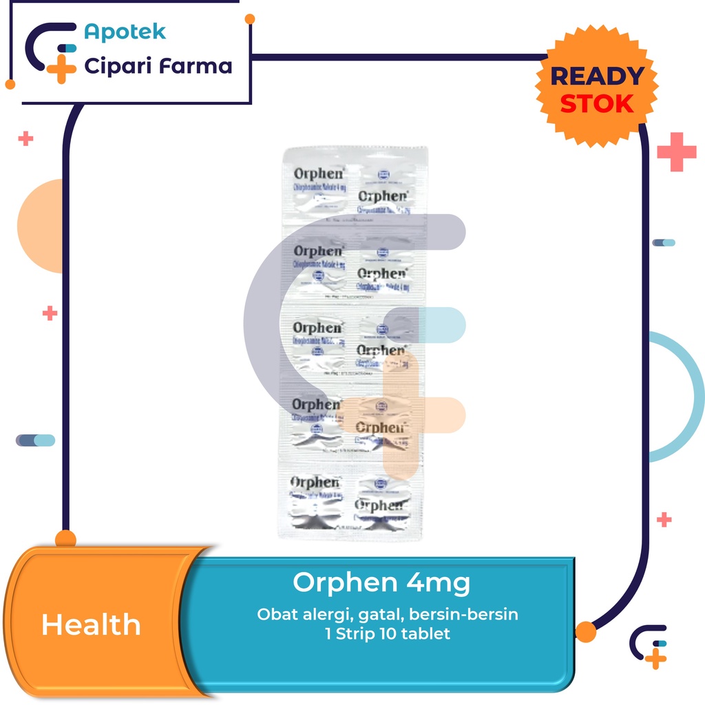 Orphen 4mg CTM Obat Alergi | Gatal | Biduran | Pilek Flu 1 Strip